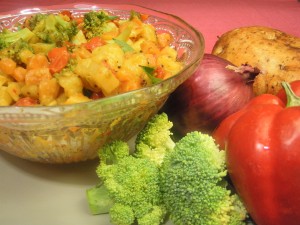 Mixed Vegetable Curry Capsicum Brocolli Onion Carrot Potato