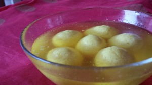 Cheese Balls in Sugar Syrup