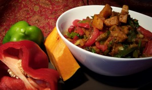 Yellow Pumpkin and Red Peppers Sabji
